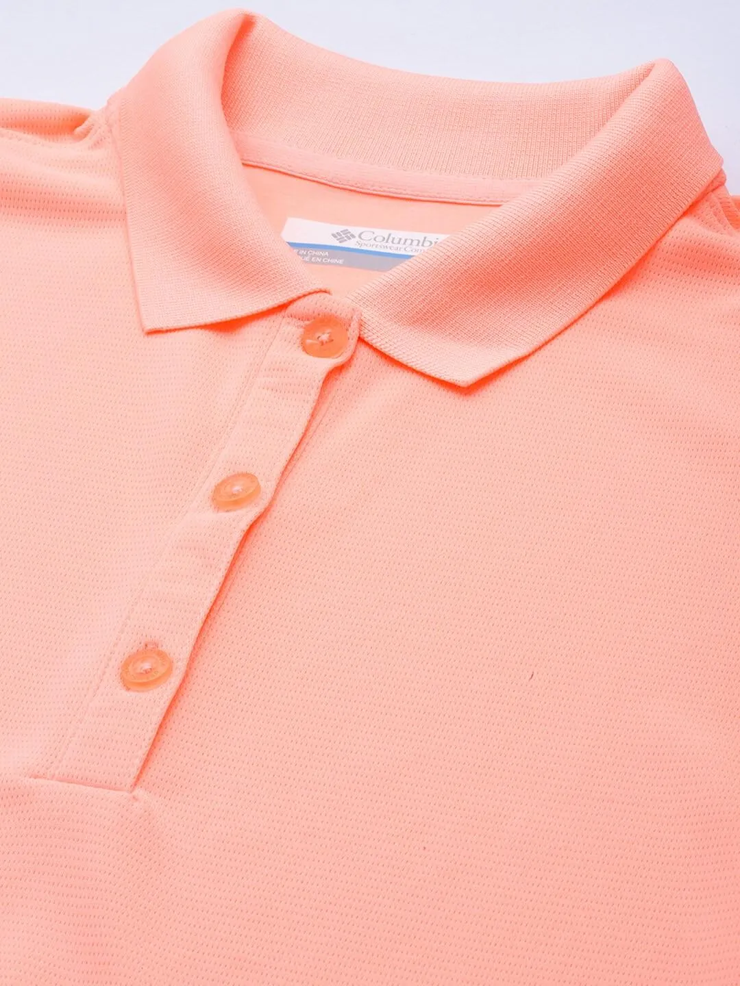 Columbia Women Peach Innisfree SS Polo T-Shirt