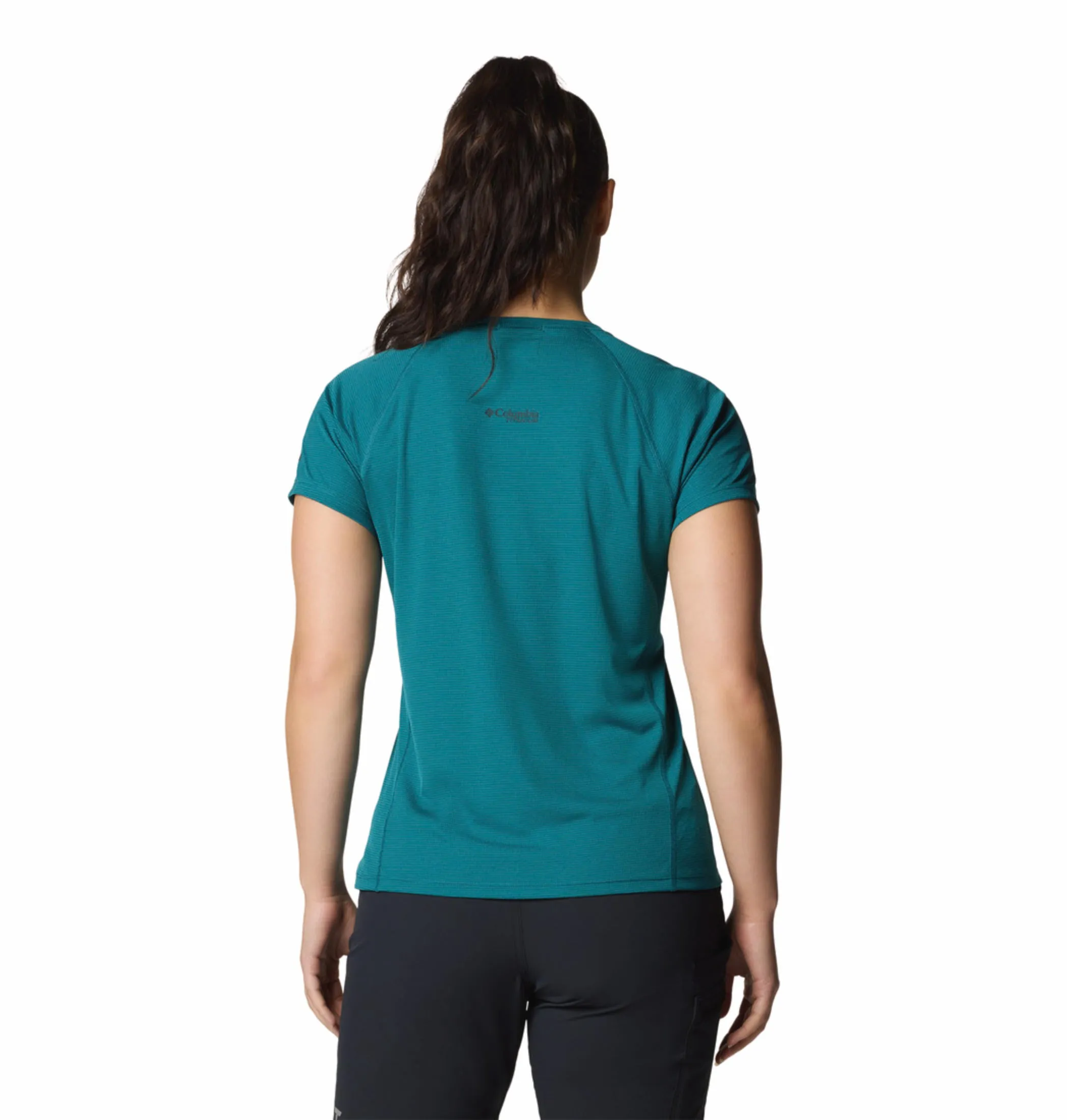 Columbia Womens Teal Omni-Freeze Zero Ice Cirque River Pro Short Sleeve Crew Tshirt