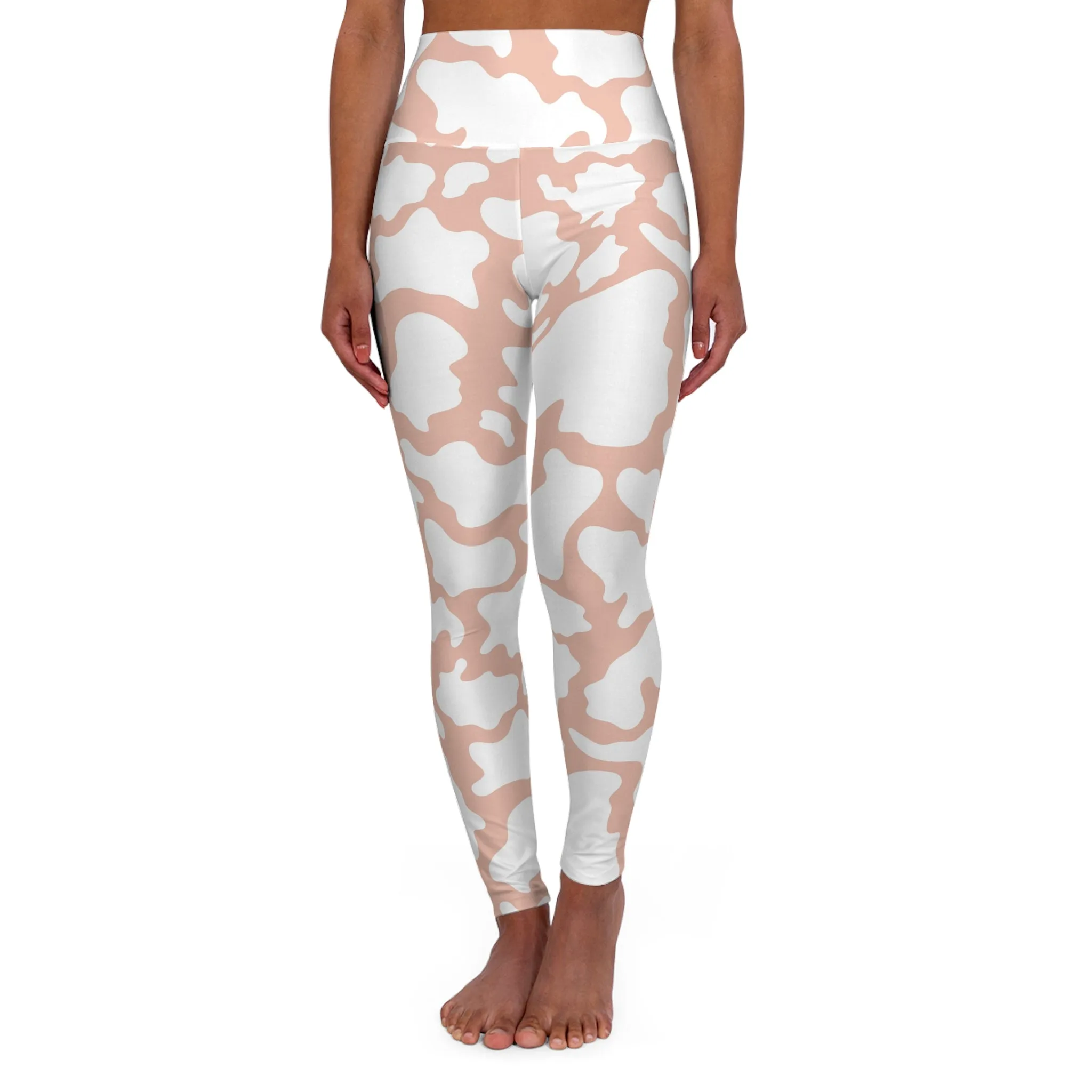 Comfy High Waisted Yoga Leggings - Lightweight Camo Design for Active Lifestyle