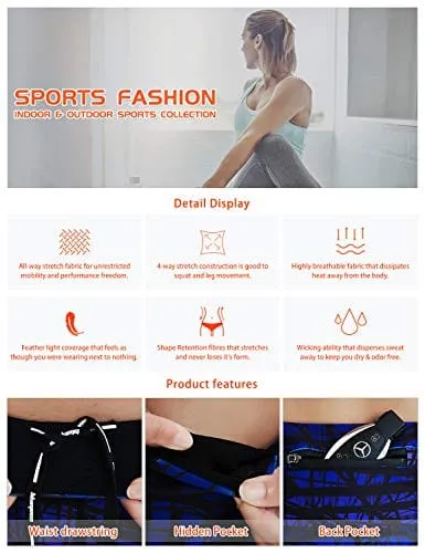 COOLOMG Women's Leggings Yoga Long Pants Compression Drawstring Running Tights Non See-Through Purple Forest Adults Small(Youth X-Large)