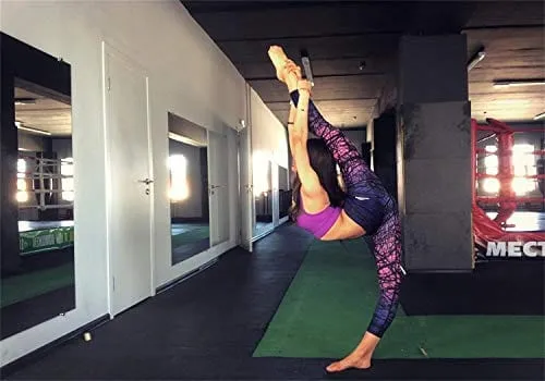 COOLOMG Women's Leggings Yoga Long Pants Compression Drawstring Running Tights Non See-Through Purple Forest Adults Small(Youth X-Large)