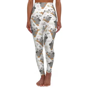 Cozy Koala High Waisted Yoga Leggings - Funky Fitness Apparel for Animal Lovers