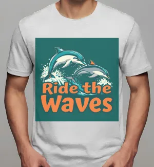 cruise t shirts: Dolphins Ride the Waves | Classic T-Shirt (Unisex)