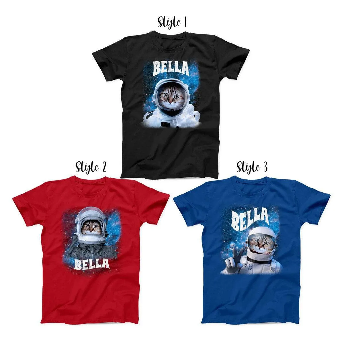 Custom Astronaut Cat In Space T-shirt