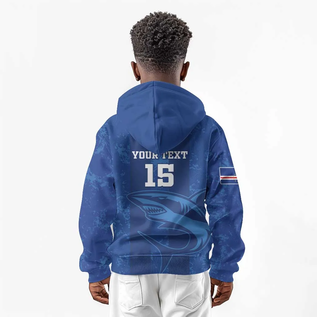 Custom Cape Verde Football Kid Hoodie Go Champions Tubaroes Azuis LT15