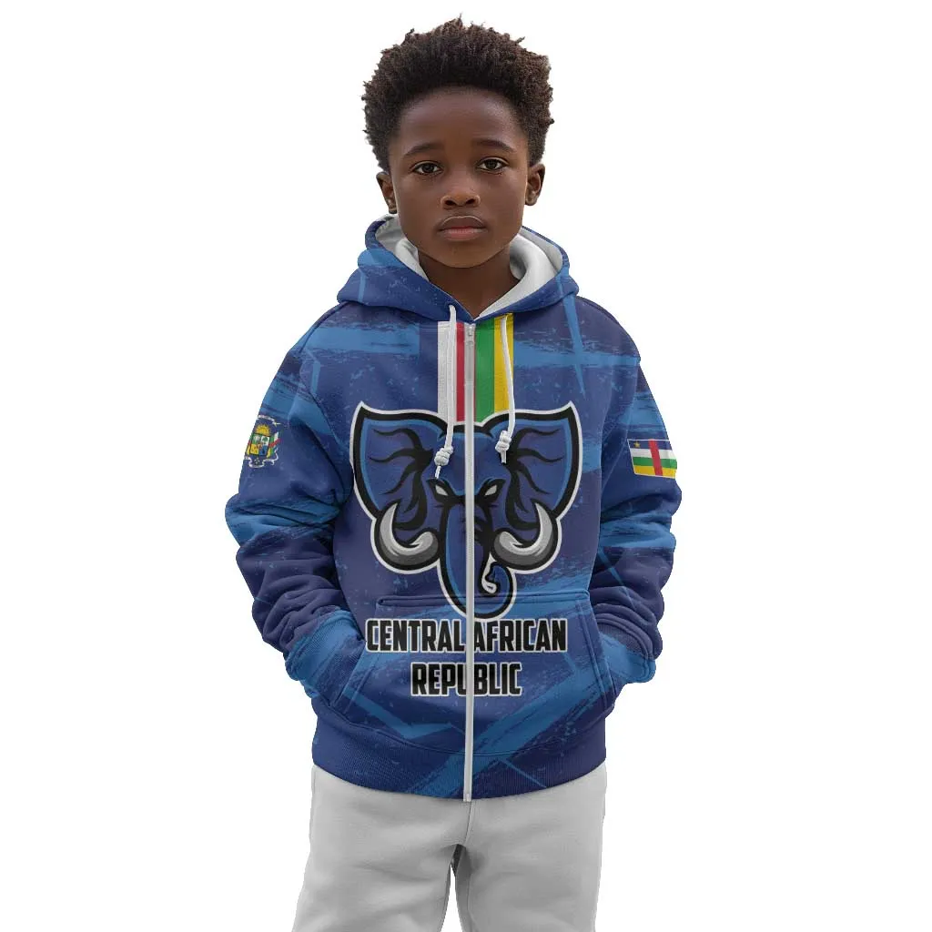 Custom Central African Republic Football Kid Hoodie African Come On Les Fauves LT01