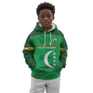 Custom Comoros Football Kid Hoodie Allez Les Coelacantes LT14