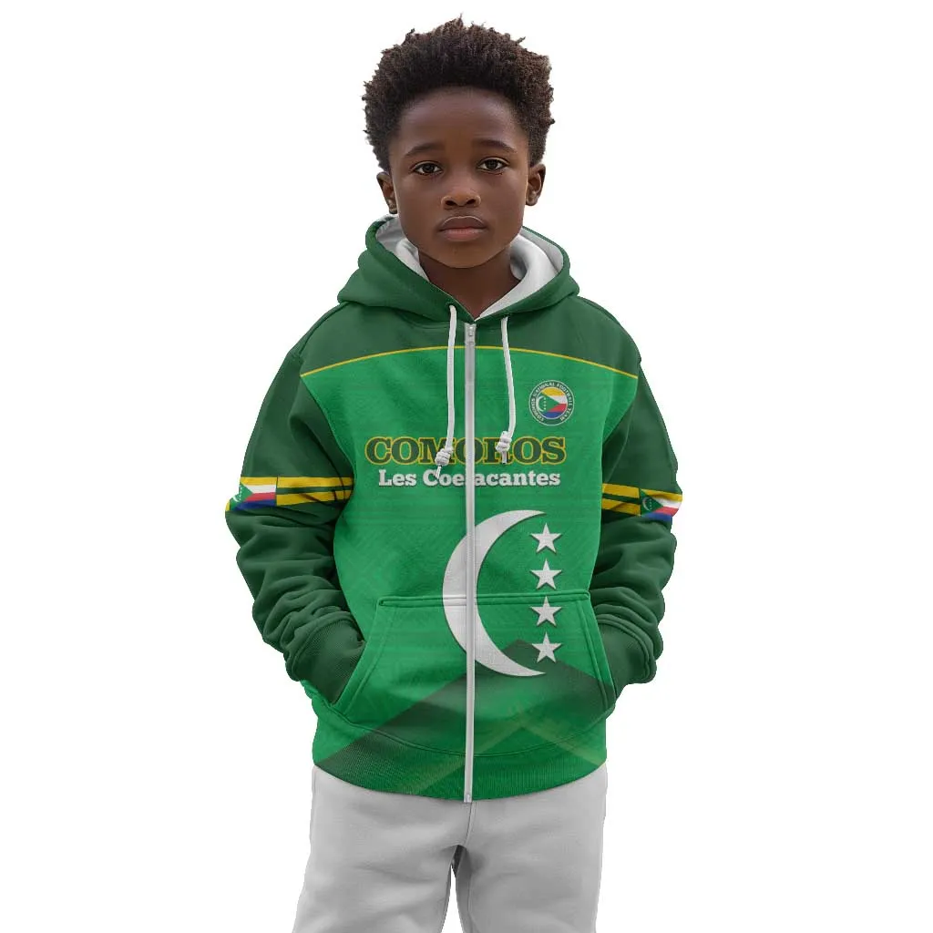 Custom Comoros Football Kid Hoodie Allez Les Coelacantes LT14