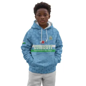 Custom Djibouti Football Kid Hoodie Go Champions LT15