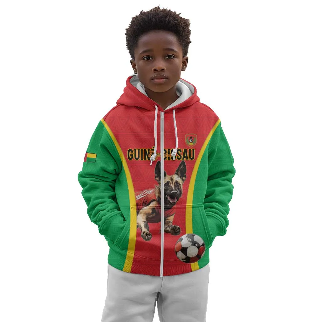 Custom Guinea-Bissau Football Kid Hoodie Go Djurtus Go LT15