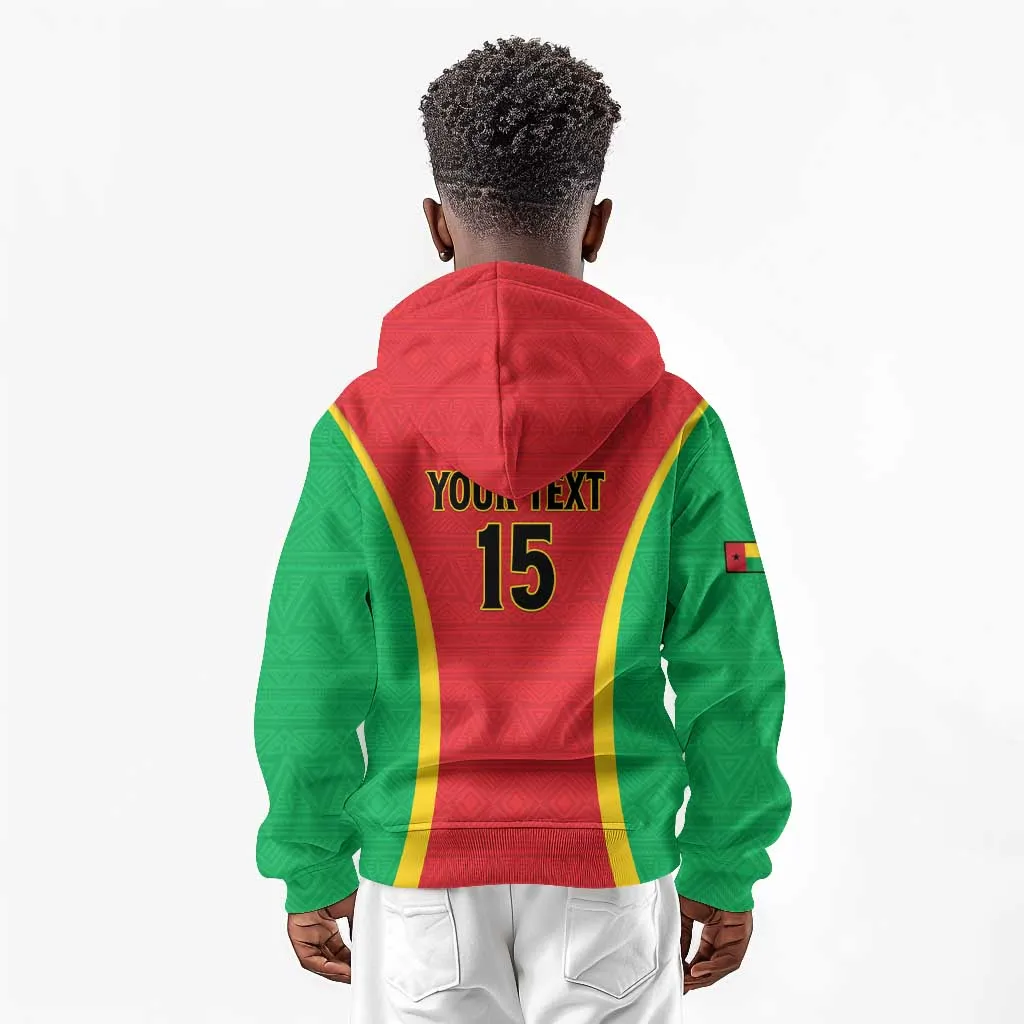 Custom Guinea-Bissau Football Kid Hoodie Go Djurtus Go LT15