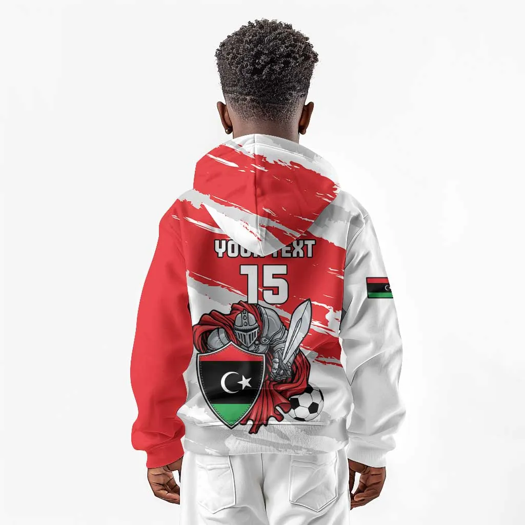 Custom Libya Football Kid Hoodie Forza Fursan Al-Mutawasit LT15