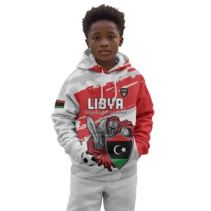 Custom Libya Football Kid Hoodie Forza Fursan Al-Mutawasit LT15