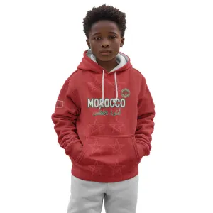Custom Morocco Football Kid Hoodie Allez les Lions de lAtlas LT15