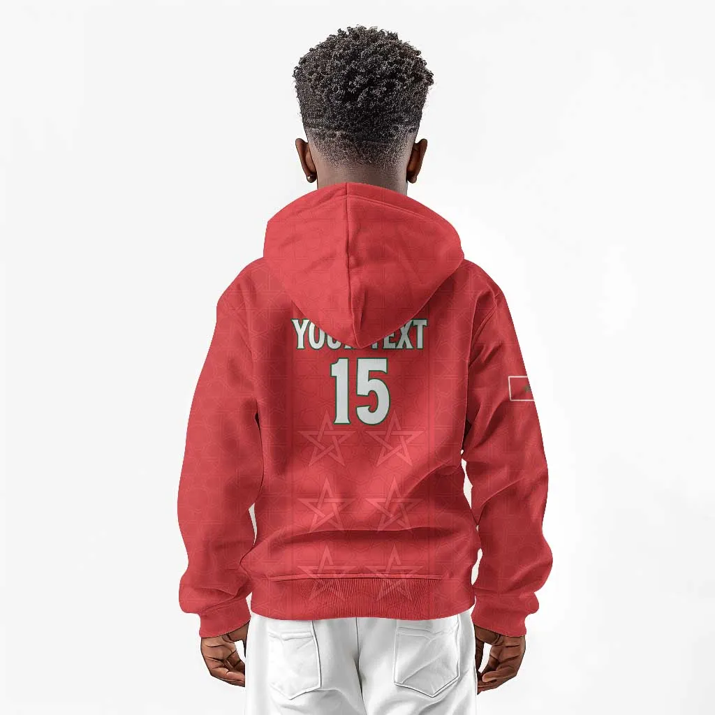 Custom Morocco Football Kid Hoodie Allez les Lions de lAtlas LT15