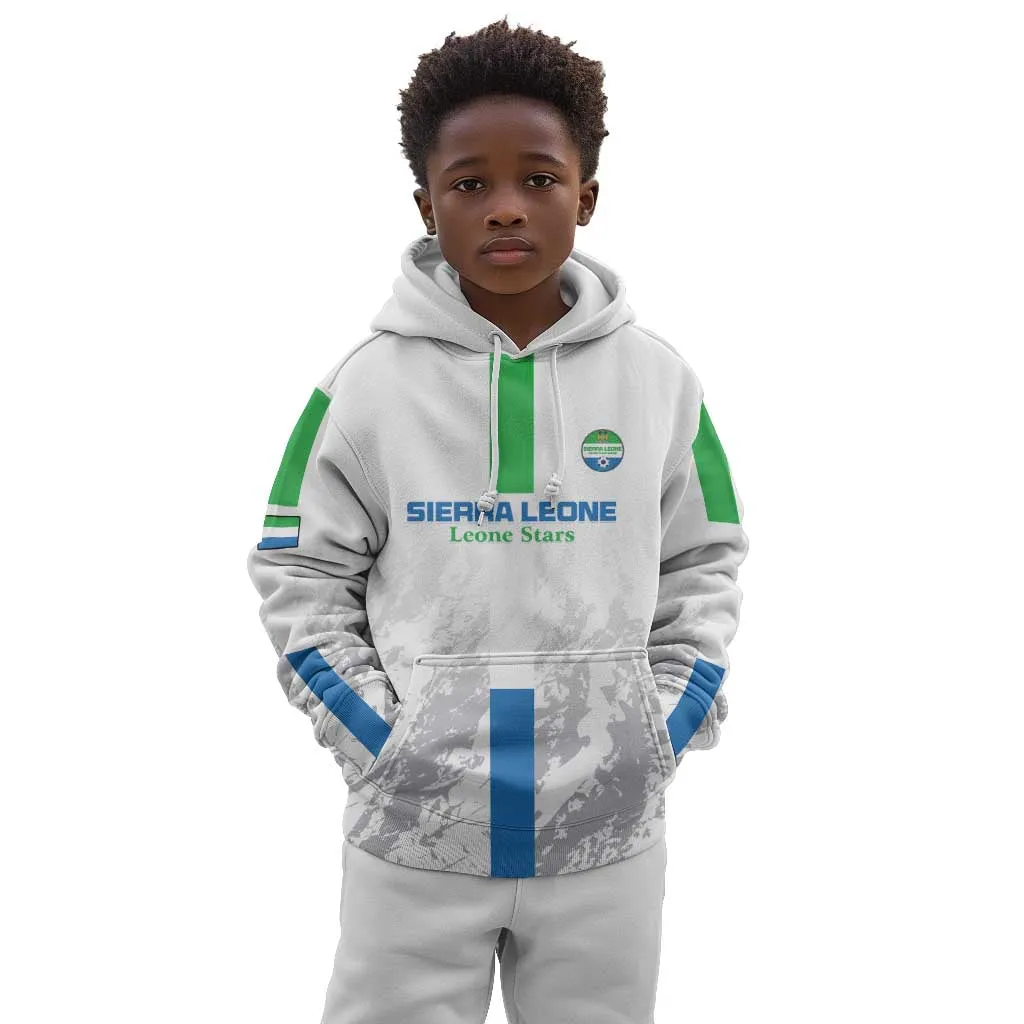 Custom Sierra Leone Football Kid Hoodie Grunge Style LT15