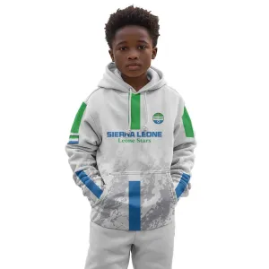 Custom Sierra Leone Football Kid Hoodie Grunge Style LT15