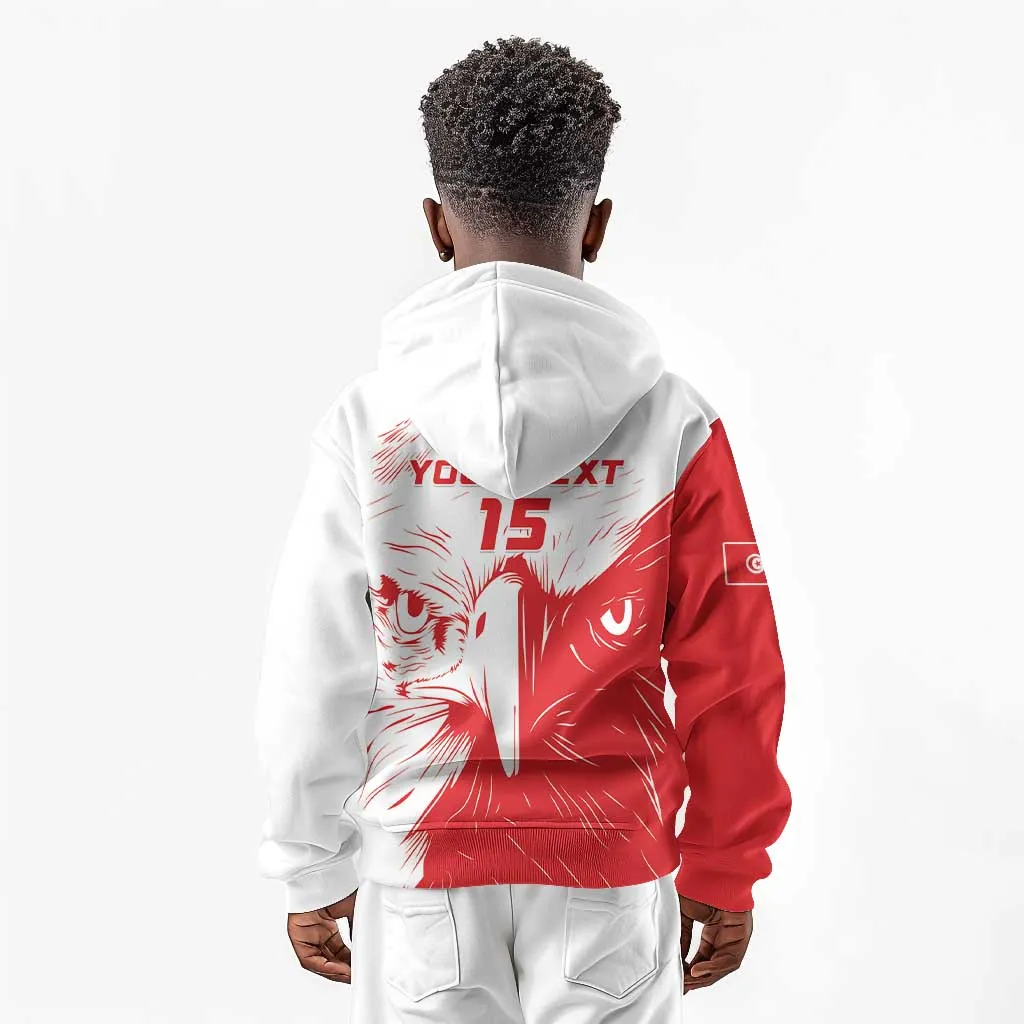 Custom Tunisia Football Kid Hoodie Go Champions LT15