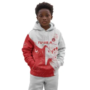 Custom Tunisia Football Kid Hoodie Go Champions LT15