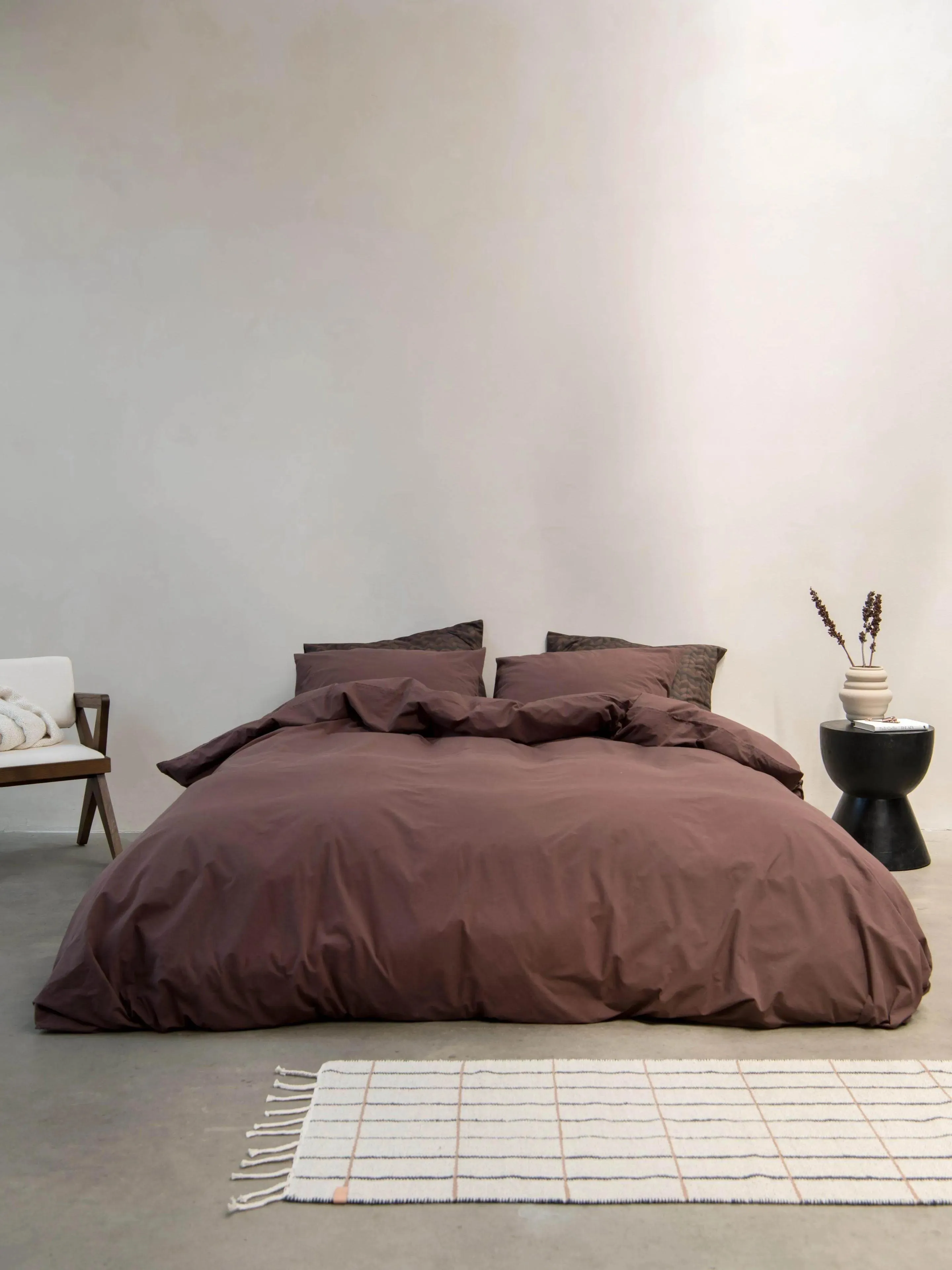 Dark Brown dekbedovertrek flanel