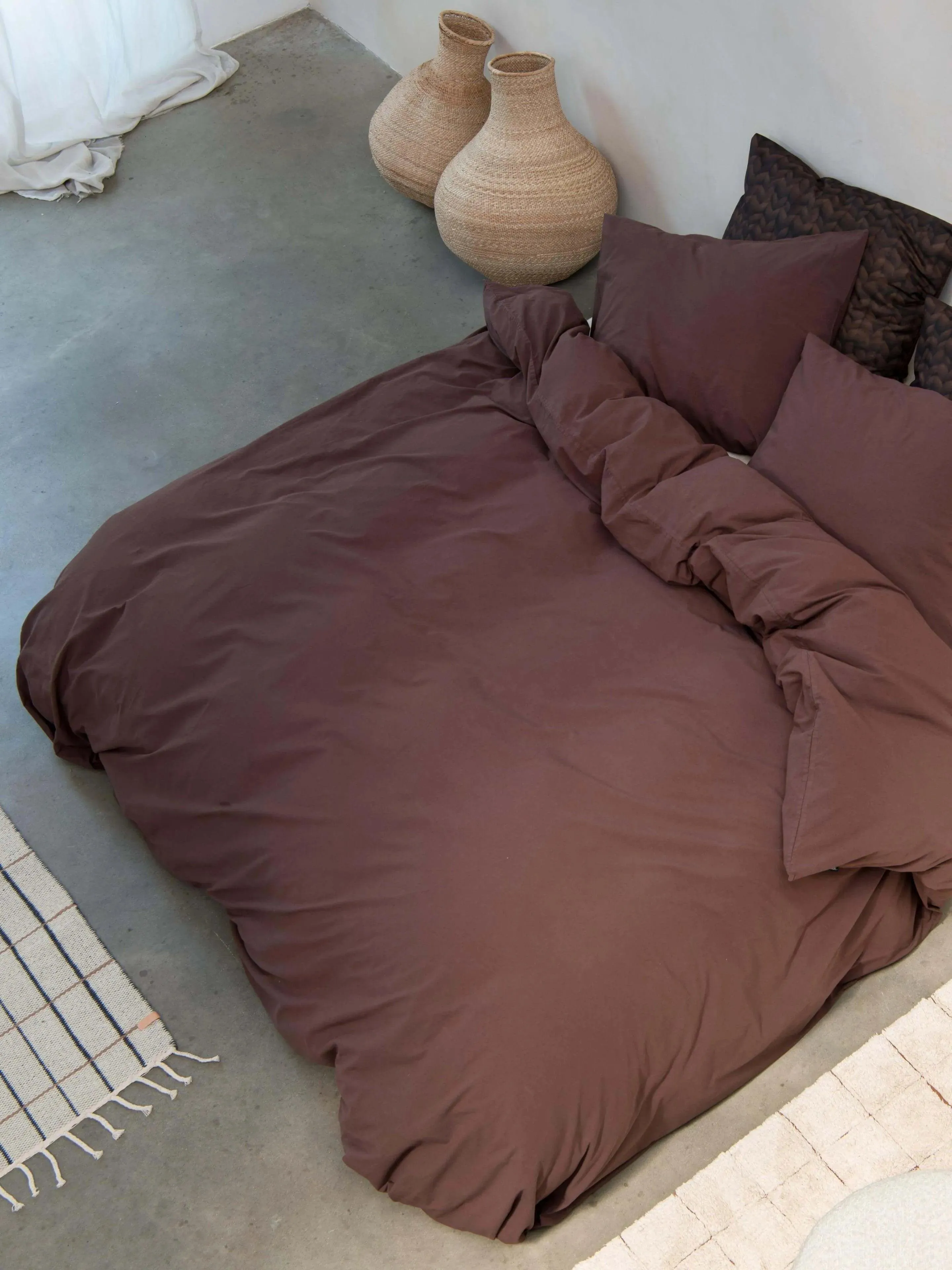 Dark Brown dekbedovertrek flanel