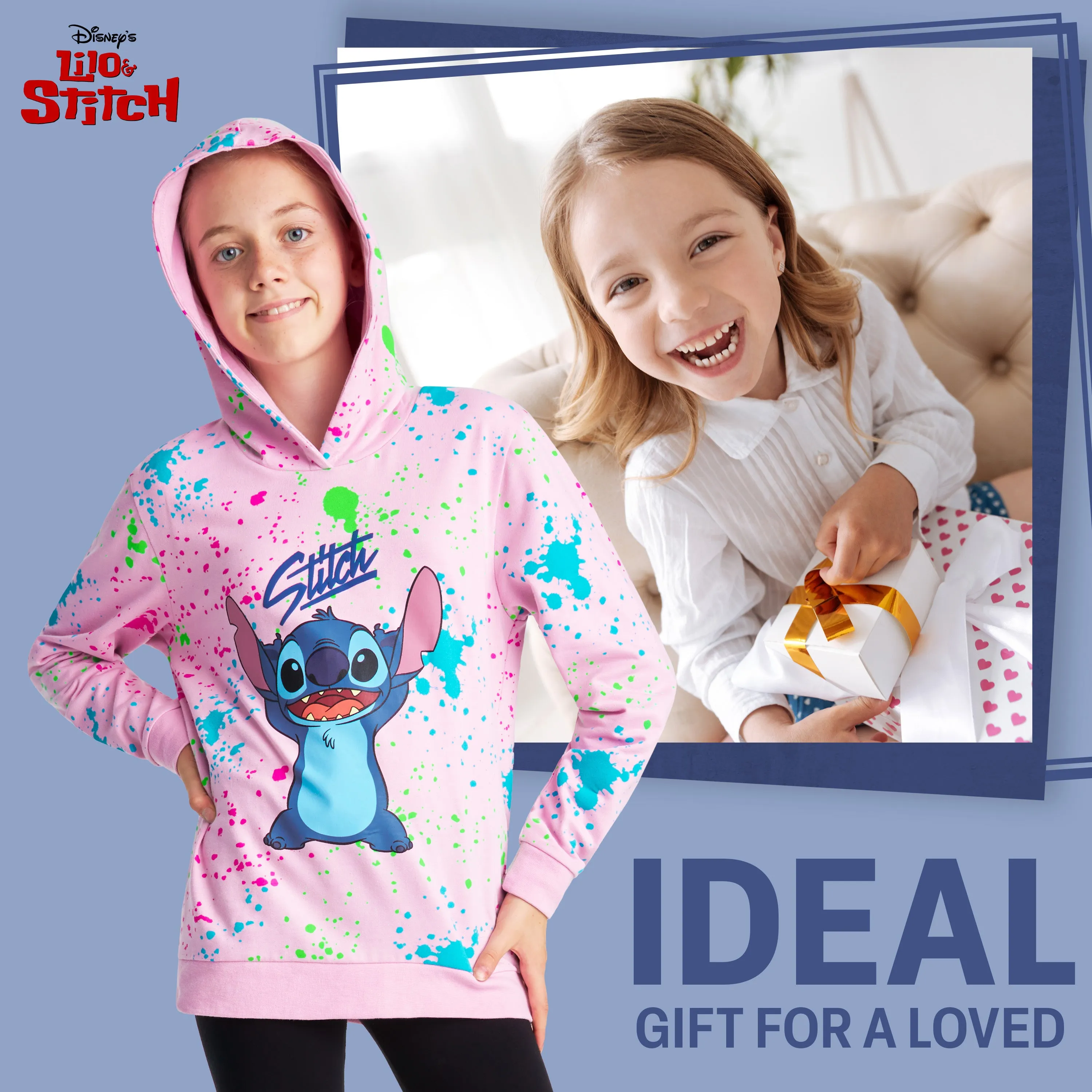 Disney Stitch Hoodie for Girls Teens, Warm Hooded Sweatshirt Soft Fashion Jumper Casual Activewear Long Sleeve Pullover Stitch Gifts