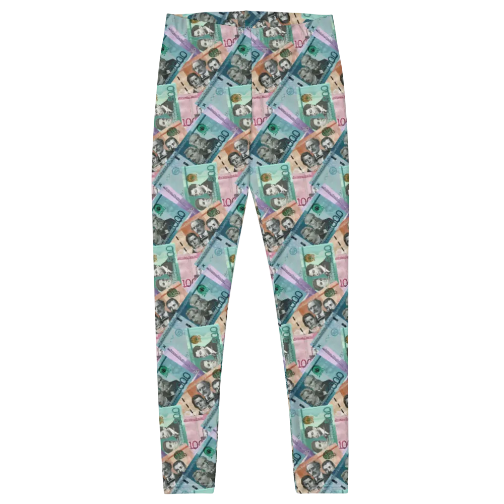 Dominican Pesos All-Over Print Leggings