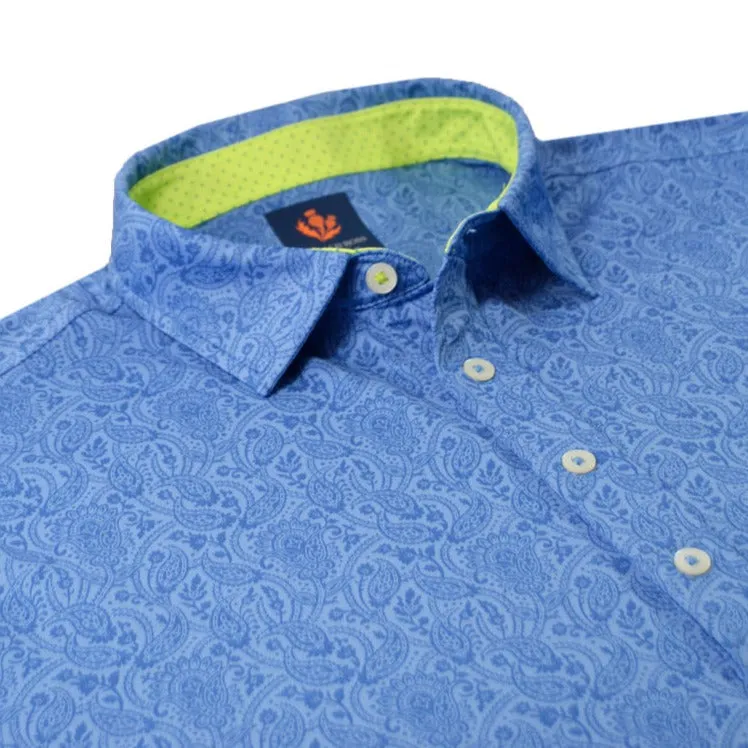Donald Ross Mens Maxwell Sport Fit Polo - COASTAL/ALOE DOT