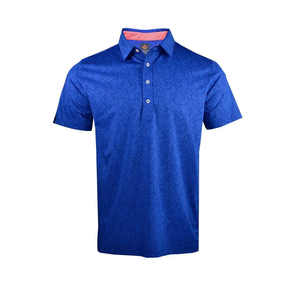 Donald Ross Mens Maxwell Sport Fit Polo - NAVY/PEONY DOT