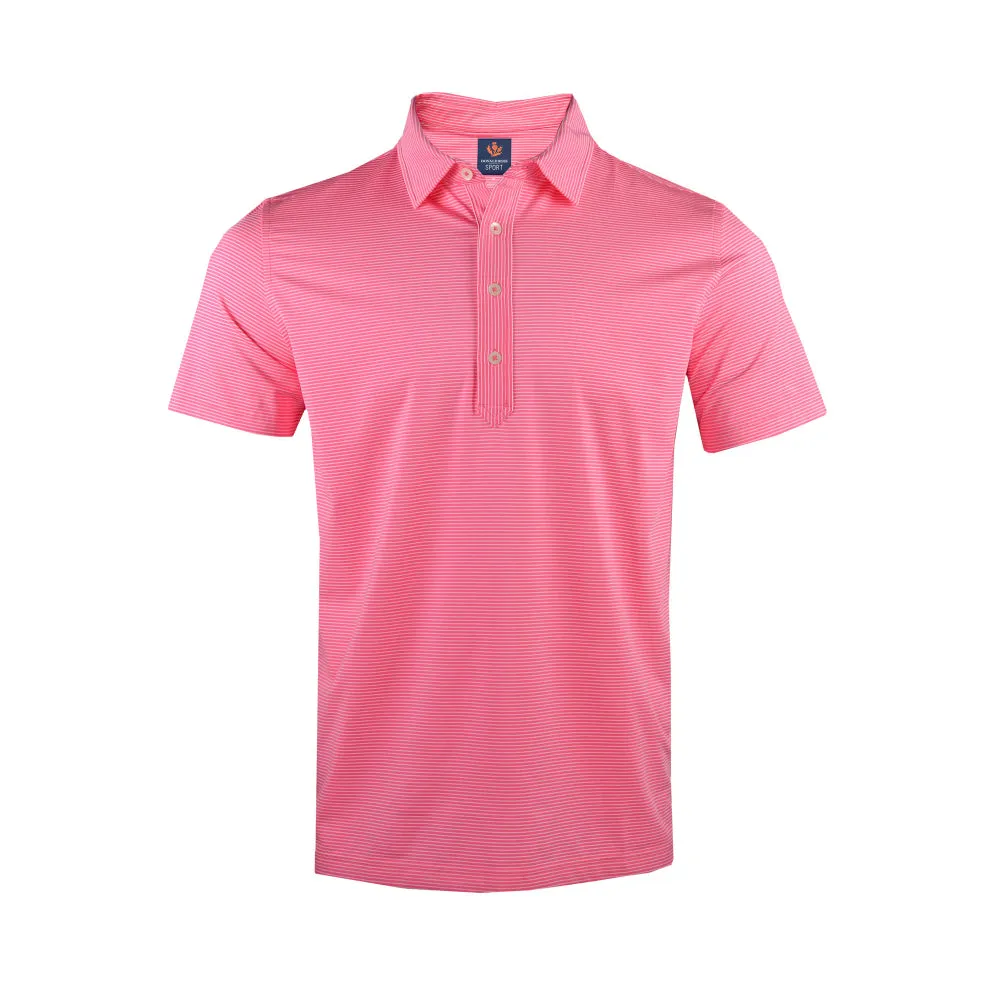 Donald Ross Mens Sport Fit Lennox Polo - PEONY/CREAM
