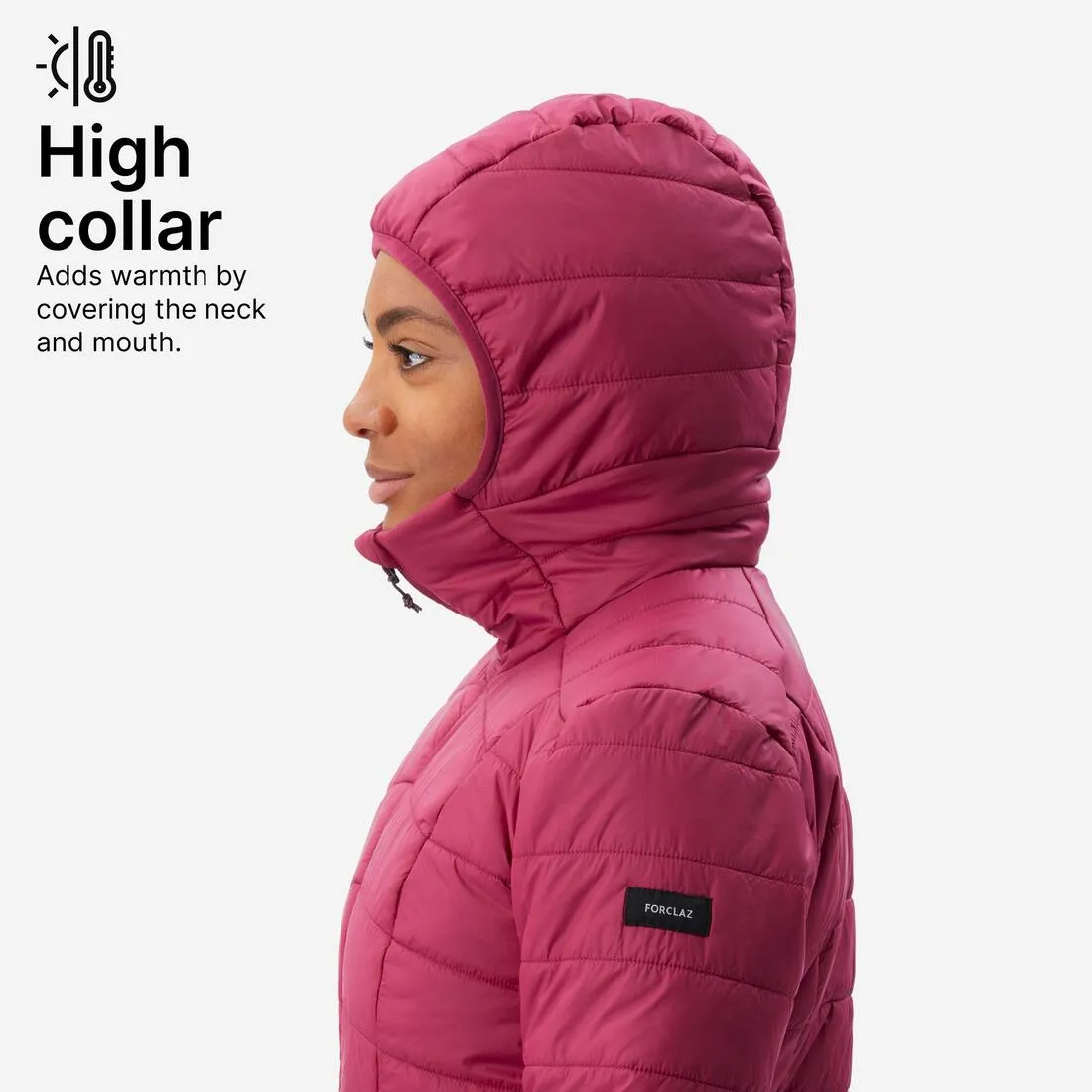 Doudoune synthétique à capuche de trek montagne - MT100 -5 °C - Femme