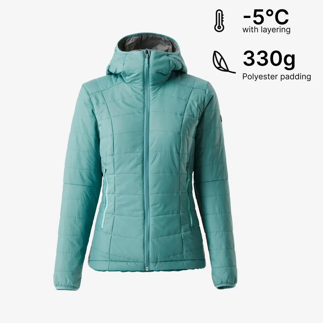 Doudoune synthétique à capuche de trek montagne - MT100 -5 °C - Femme
