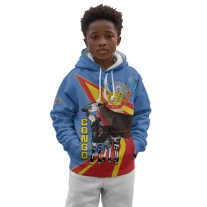 DR Congo Kid Hoodie Okapi Coat Of Arms LT15
