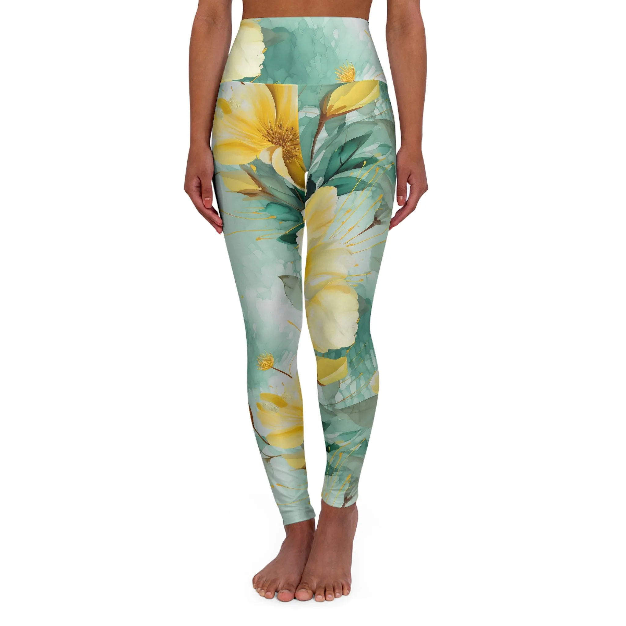 Dreamy Daze High Waisted Floral Yoga Leggings - Comfortable & Stylish Activewear for Fitness Enthusiasts