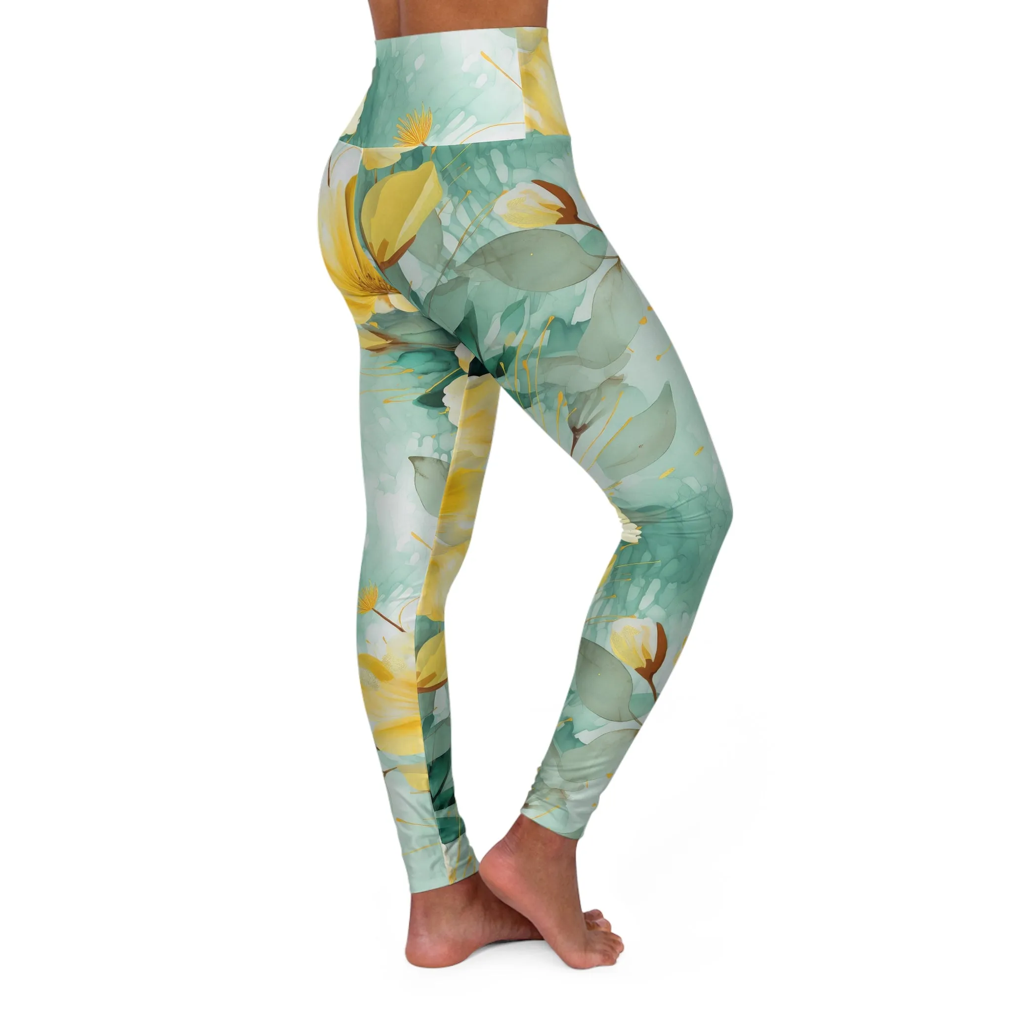 Dreamy Daze High Waisted Floral Yoga Leggings - Comfortable & Stylish Activewear for Fitness Enthusiasts