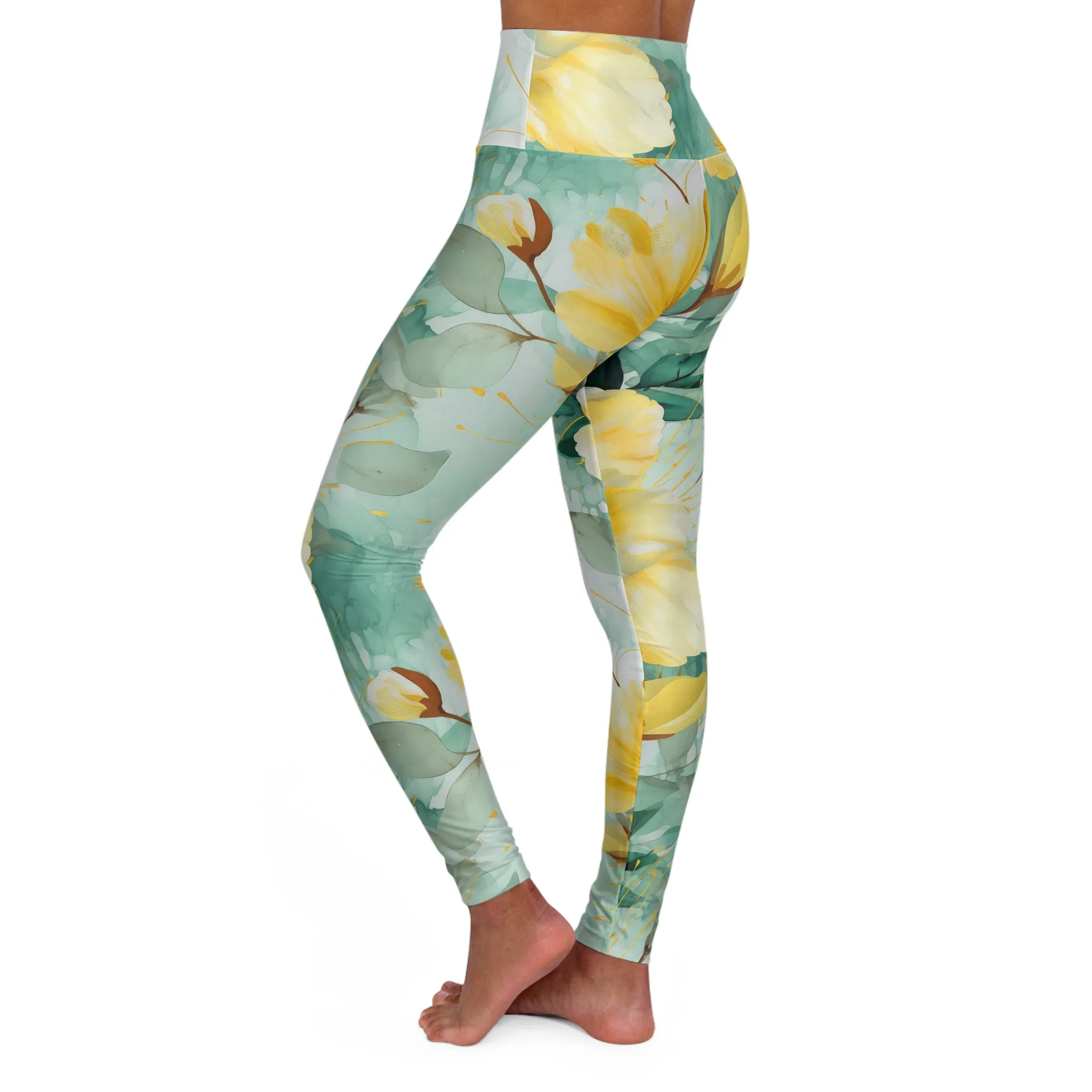 Dreamy Daze High Waisted Floral Yoga Leggings - Comfortable & Stylish Activewear for Fitness Enthusiasts