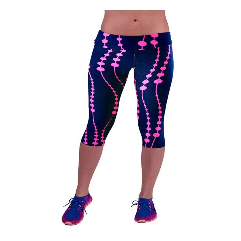 Durable Fashion women Leggings High Waist Fitness Pants Sweatpants Printed Stretch plus size Cropped Leggings