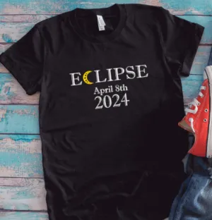 Eclipse, April 8th, 2024, Unisex Black Short Sleeve T-shirt