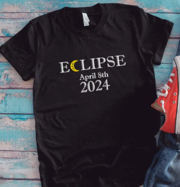 Eclipse, April 8th, 2024, Unisex Black Short Sleeve T-shirt