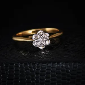 Edwardian Star Diamond Daisy Ring