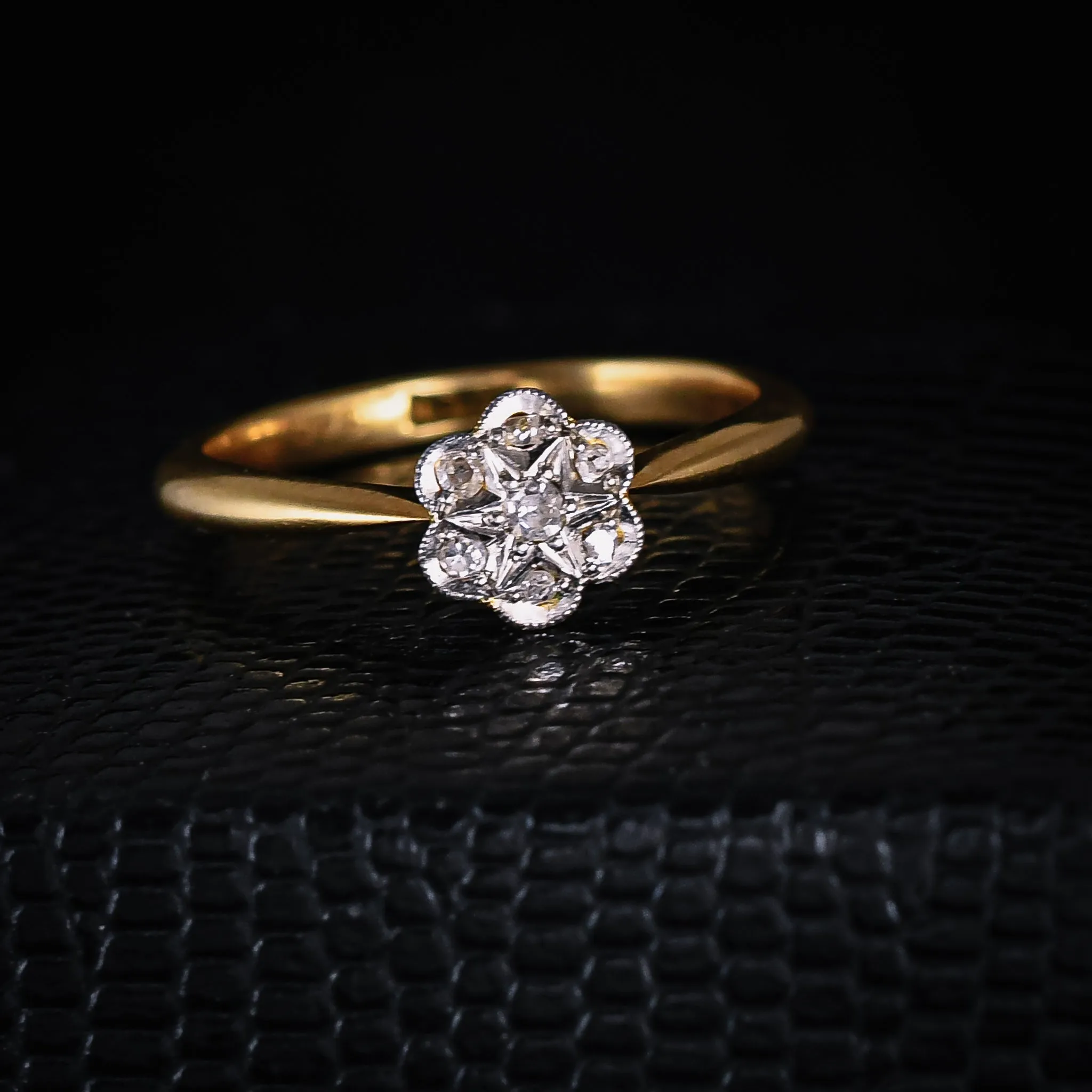 Edwardian Star Diamond Daisy Ring