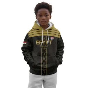 Egyptian Football Custom Kid Hoodie Yalla Masr - Black Ver LT15