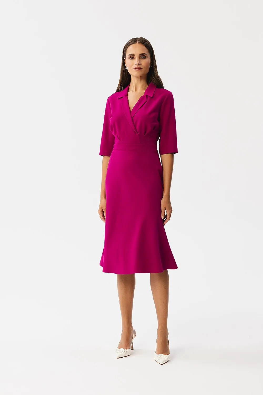 Elegant Draped Midi Dress