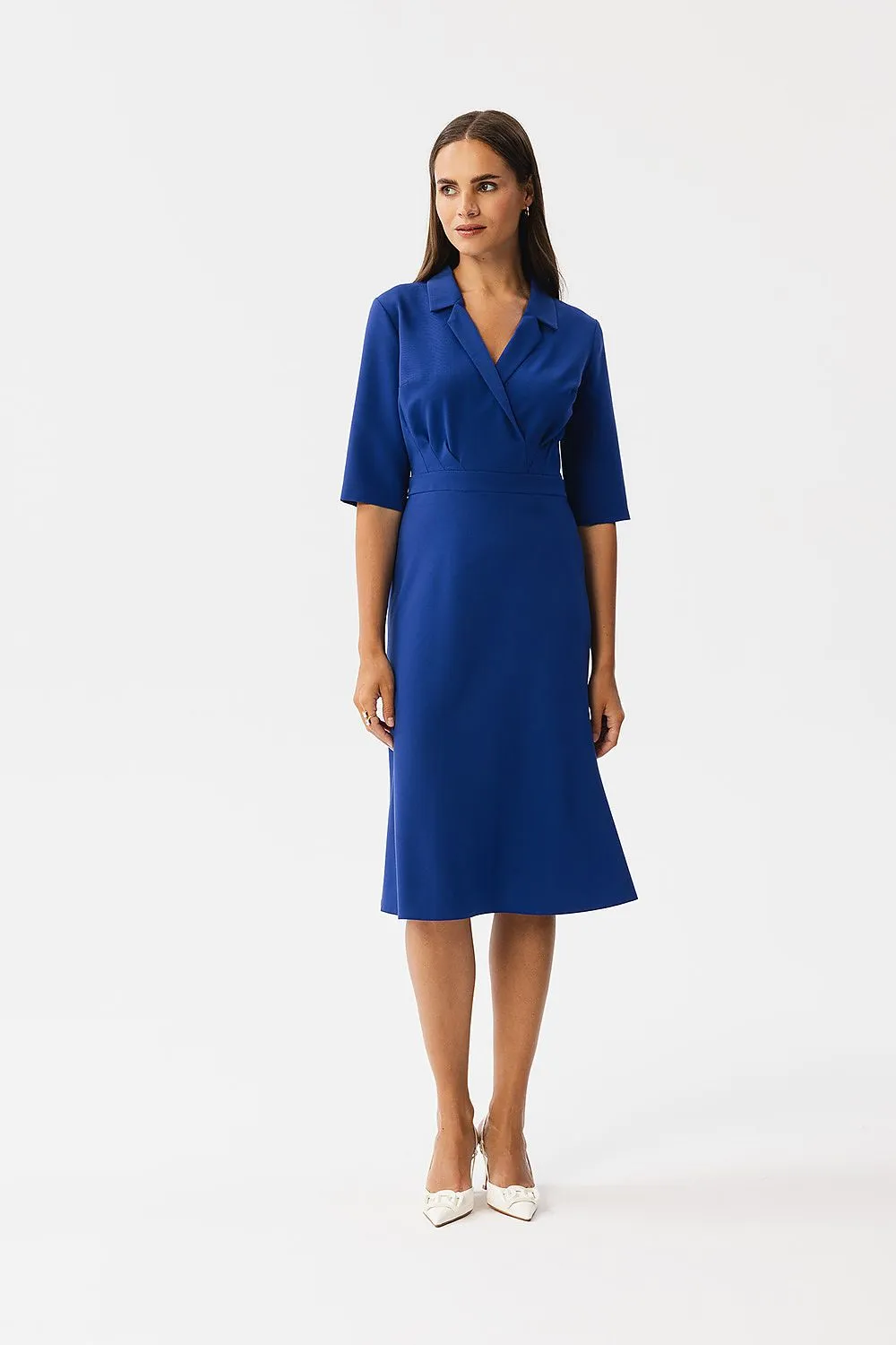 Elegant Draped Midi Dress