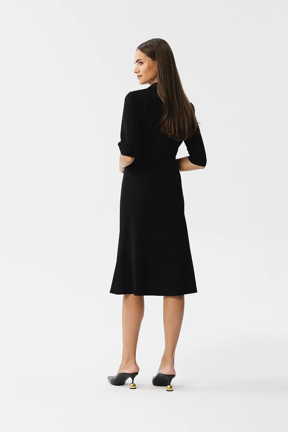 Elegant Draped Midi Dress
