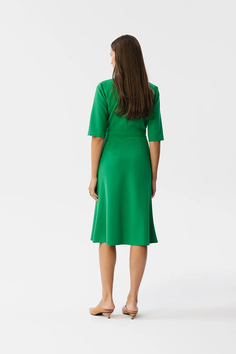 Elegant Draped Midi Dress
