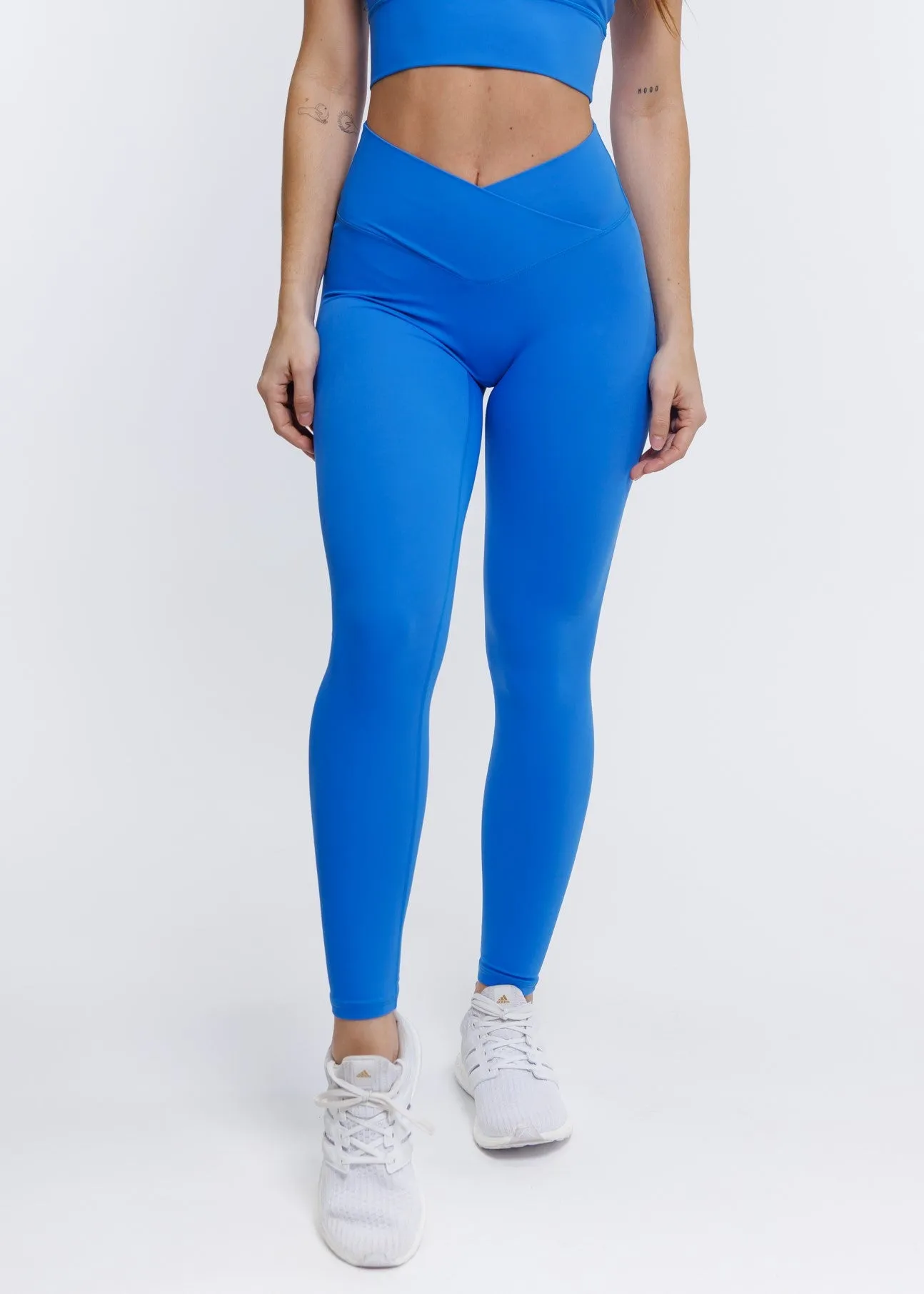 Elevate Cross Leggings - Azure
