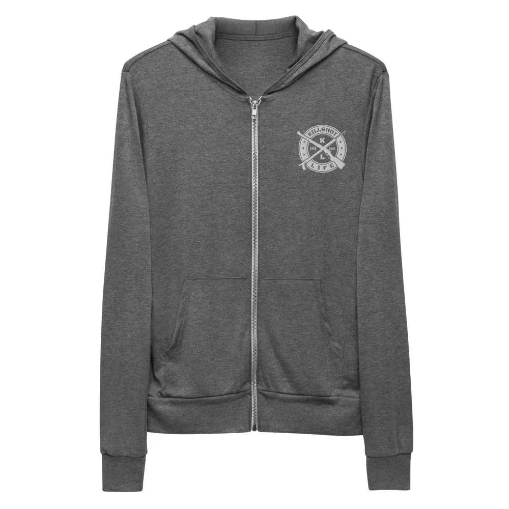 Embroidered KILLSHOT Lightweight Zip Hoodie