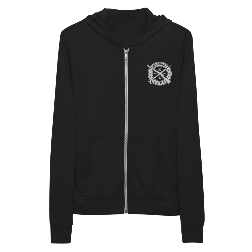 Embroidered KILLSHOT Lightweight Zip Hoodie