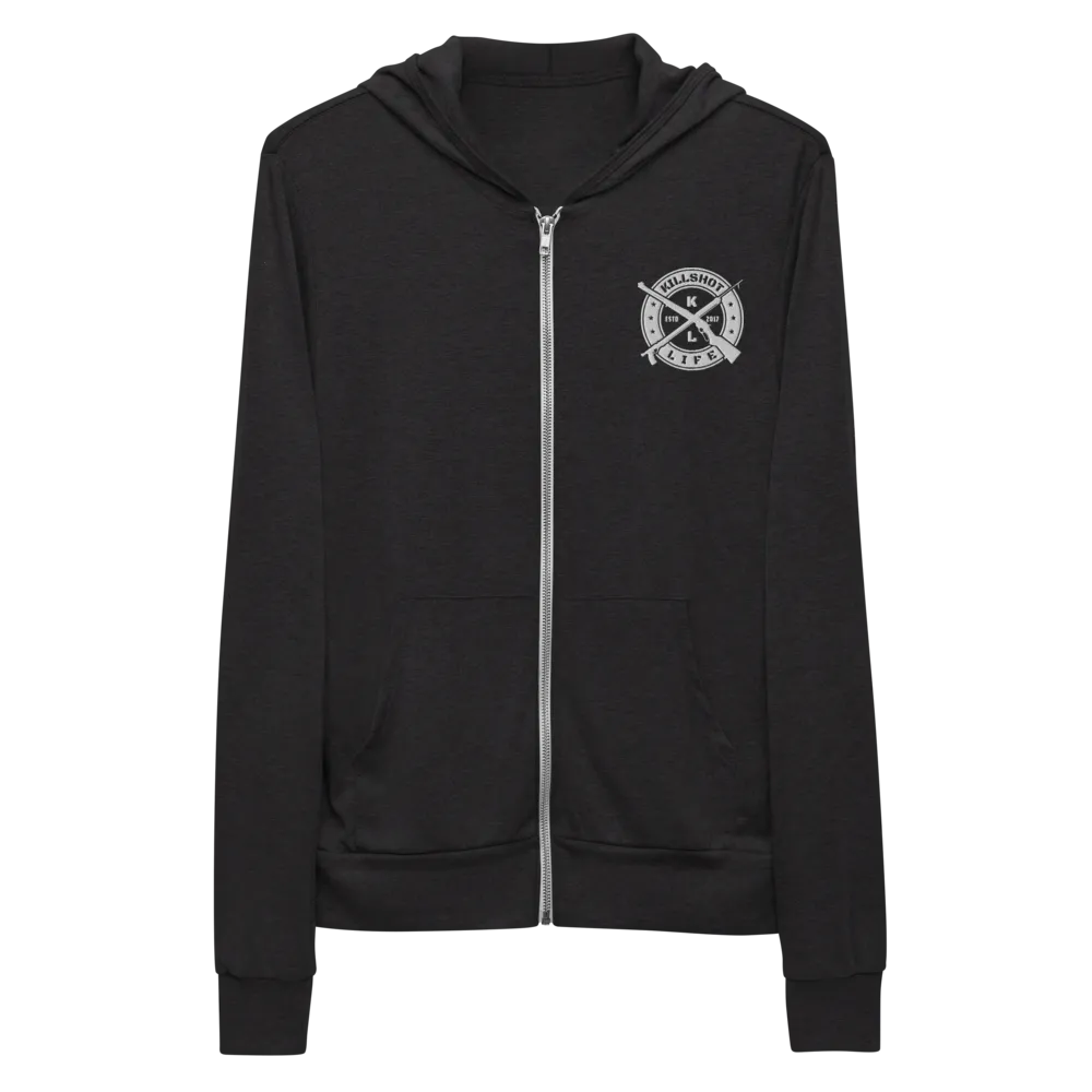 Embroidered KILLSHOT Lightweight Zip Hoodie